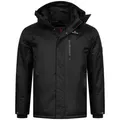 Höhenhorn Winterjacke Starsgard Herren Jacke für Männer Wasserdicht Atmungsaktive abnehmbare Gefütterte Kapuze, winddicht schwarz XL