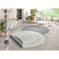 HANSE Home Teppich Porto Wendeteppich, rund, Höhe: 5 mm, In-& Outdoor, Wetterfest, Balkon, Garten, Wohnzimmer, Wasserfest grau Ø 200 cm x 5 mm