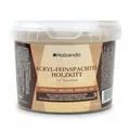 Holzando® Holzkitt Feinspachtel für Holz, OSB und Wände - Holzspachtelmasse, Holzspachtel, Fensterkitt, Wood Filler, Holzpaste, Spachtelmasse Holz, Holzfüller 1Kg Buche mittel 25