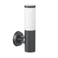 ledscom.de Wandleuchte PORU für außen, IP44, Edelstahl, anthrazit matt, rund, 1x E27 max. 40W