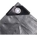 Abdeckplane, 5 x 5 Meter, Gewebeplane 140g/m2 silber inkl. Befestigungsseile, mit Ecken- und Randverstärkung - Silber