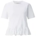 RICHROYAL T-Shirt mit tollem Volant, aus reiner Baumwolle weiß XS (34)