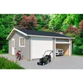 LASITA MAJA Blockgarage "Falkland", BxT: 628,6 x 635 cm (Außenmaß), Holz - grau
