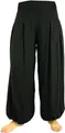 GURU SHOP Boho Pluderhose, Muckhose, Haremshose - Schwarz, Damen, Size:S/M