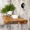 MoonTree | rustikales Wandregal aus Holz Ventura, 100cmx30cmx4.4cm, Dark Oak | Hängeregal, Regalboden, Wandregal Holz für Wohnzimmer, Küche & Flur - Braun