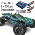 TRAXXAS # Rustler 4x4 VXL grün + 2x 3S 5000 mAh Akku und doppel Lader Traxxas