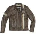 Black-Cafe London Barcelona Motorrad Lederjacke, braun, Größe 52 für Männer