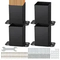 VEVOR 4er-Set Aufschraubhülse 96 x 140 x 163 mm Pfostenträger aus Kohlenstoffstahl mit Sprühbeschichtung Installation auf Beton-oder Holzböden Pfostenschuh Pfosten Ideal für Pergolen Verandageländern