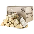 Brennholz Kaminholz Birkenholz Holz 30 kg Birke Für Ofen und Kamin Kaminofen Feuerschale Grill Feuerholz Holzscheite Wood 25 cm Kammergetrocknet Flameup