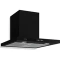 Klarstein Limelight Dunstabzugshaube - Edelstahl Wandhaube, Abzugshaube mit 3 Leistungsstufen, 600 m3/h, Digitalanzeige, LED-Beleuchtung, 64 dB, 6... - Schwarz
