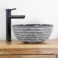 Marmor Steinwaschbecken Marika 35 cm Schwarz