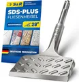 S&R Spatmeißel Hochleistungs - Fliesenmeißel SDS plus 165 mm x 75 mm abgewinkelt, 165 in mm, für SDS PLUS, (Made in Germany) Industrie-Qualität, optimierte Geometrie für Fliesen und Fliesenkleber