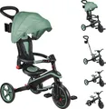 GLOBBER EXPLORER TRIKE FOLDABLE 4in1 – Kinderwagen, Dreirad, Laufrad, 10/8,5 Zoll, faltbar, höhenverstellbar, grün