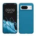 kwmobile Hülle für Google Pixel 8 TPU Case - Handyhülle unterstützt kabelloses Laden, Flexible Schutzhülle, gummiertes Cover in Karibikblau