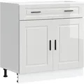 vidaXL Küchenunterschrank Porto Hochglanz-Weiß Holzwerkstoff 853979