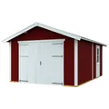 SKANHOLZ Holzgarage "Varberg 1", BxT: 370 x 525 cm (Außenmaße), Holz - rot