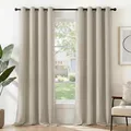 Verdunkelungsvorhang Ösen Gardine Wohnzimmer 2er Set H 229 x B 117 cm Hellbei...