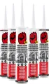 5x Universal Silikon transparent - Premium Bausilikon Dichtmasse Silikonkartusche Dichtstoff für Innen & Außen - UV- & witterungsbeständig - Kartusche