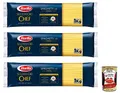 3x Barilla Selezione Oro Chef Spaghetti n.5,Hartweizengrieß Pasta,100% italienisches Getreide,Packung mit 1kg + Italian Gourmet Polpa di Pomodoro 400g Dose