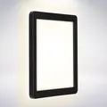 BRILONER - LED Wandlampe mit indirektem Licht, flach, neutralweiße Lichtfarbe, Aussenlampe, Wandleuchte aussen, LED Strahler außen, Außenleuchte, Außenwandleuchten, 19x19x2,8 cm, Schwarz