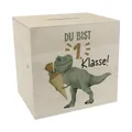 Dino mit Schultüte Spardose aus Holz mit Spruch Du bist 1. Klasse! Perfekt zum Schulanfang Spaß beim Sparen Taschengeld sammeln Ideal zur Einschulung als Belohnung