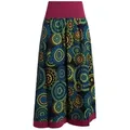 Vishes Maxirock Langer Damen Herbst-Rock Herbströcke Bunt mit Mandalas bedruckt Hippie, Festival, Boho Style schwarz 40