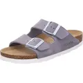 Rohde Damen Pantolette Velours Leder zwei Schnallen Komfortweite Alba 5590, Größe:41 EU, Farbe:Grau - Grau - 41