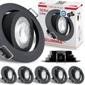 max K O M F O R T - 6x LED Einbaustrahler Ultraflach 5 Watt Schwarz schwenkbar 230V Rund warmweiß Deckenstrahler Spot Deckenspot Lumira