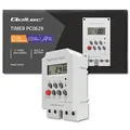Qoltec Elektronischer Timer PC0629 für DIN-Schiene | LCD