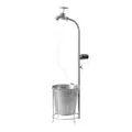 IC Gardenworld LED Solar Wasserhahn Deko-Leuchte mit Blumentopf, kabellos – solarbetrieben, moderne Solarleuchte für Garten, Balkon, Terrasse