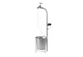 IC Gardenstyle LED-Dekofigur Solar Deko Wasserhahn aus Metall mit Lichterbündel, Vintage-Look, Lichteffekt, ca. 61,5 cm hoch, mit Blumentopf