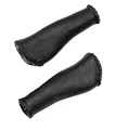 Ergotec Fahrradgriffe Monaco Leder schwarz lang lang 135 mm mit Stopfen