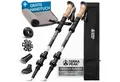 Terra Peak Wanderstöcke Explorer 135 (inklusive Mikrofaserhandtuch und 4 zusätzliche Aufsätze), Mit ergonomischen Echtkorkgriffen, zum Wandern und Nordic Walking