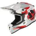 Acerbis Linear Graphic Motocross Helm, grau-weiss-rot, Größe 2XL für Männer