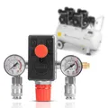 STAHLWERK Druckschalter (DE-20 ST) – 0–8 bar Druckregler mit integriertem Manometer, 2 Schnellkupplungen, 1/2" Anschluss, Sicherheitsventil, automatische Abschaltung, robust, stoßfest für Kompressoren