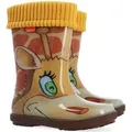 DEMAR Kinder HAWAI LUX Jungen Mädchen Thermostiefel Gummistiefel gefüttert Größe: 26/27, Herstellerfarbe: Giraffe - Braun - 26-27