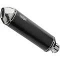 SHARK EXHAUST DSX-5 Aluminium eloxiert/Endkappe Edelstahl poliert schwarz, schwarz