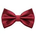 MASADA Herren Fliege Kaminrot Seidenlook, stufenlos verstellbar, handgefertigt, Hakenverschluss - 12 x 6 cm 100% Polyester
