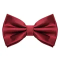 Herren Fliege Kaminrot Seidenlook, stufenlos verstellbar, handgefertigt, Hake...