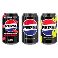 Pepsi Zero Sugar, Zero Sugar Cherry & Zero Sugar Lemon, je 24 x 33cl