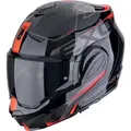 Scorpion EXO Tech Evo Traveller Helm, schwarz-rot, Größe M für Männer