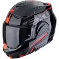 Scorpion EXO-Tech Evo Traveller, Modularhelm - Schwarz/Grau/Rot - M