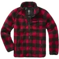 Brandit Teddyfleece Jacke, schwarz-rot, Größe 4XL