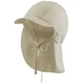 Sterntaler® Schirmmütze 50+ Schirmmütze mit Nackenschutz uni (1-St) Kinderhut aus UV-Popeline mit Bindeband und UV-Schutz 50+ beige|grün 49 cm