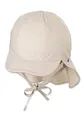 Sterntaler Schirmmütze Nacken - Unisex Baby- und Kinder Mütze mit Nackenschutz und einsteckbaren Ohrenklappen - UV-Schutz 50+ Sommermütze zum Binden - Popeline (Bio) Kopfbedeckung - beige, Größe 49