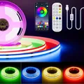 PAUTIX RGB LED Streifen Licht USB 5V 2M,Dimmbar Farbe Wechselnd COB LED Strip mit Bluetooth Smart App Kontroller,Flexibel USB RGB LED Band mit Musik Modus für TV,Party DIY Dekoration