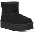 UGG KIDS' CLASSIC MINI PLATFORM Plateaustiefel, Winterboots, Plateau Boots, Schlupfstiefel mit Warmfutter schwarz 32,5 EU (1 US)