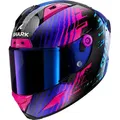 Shark Aeron Edgy, Integralhelm - Carbon/Lila/Blau - L