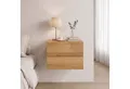CARO-Möbel Nachtkommode ANNI, Hängender Nachttisch mit 2 Schubladen Wandmontage Wildeiche Optik