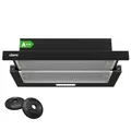 CIARRA CBCB6906D  Dunstabzugshaube 60 cm Flachschirmhaube 370 m³/h mit CBCF002X2 Aktivkohlefilter Integrierte Einbau Flach Abluft Umluft Abzugshaube 2 Stufen Schwarz